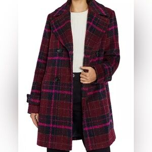 Sam Edelman Plaid Double-Breasted Coat